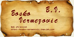 Boško Vermezović vizit kartica